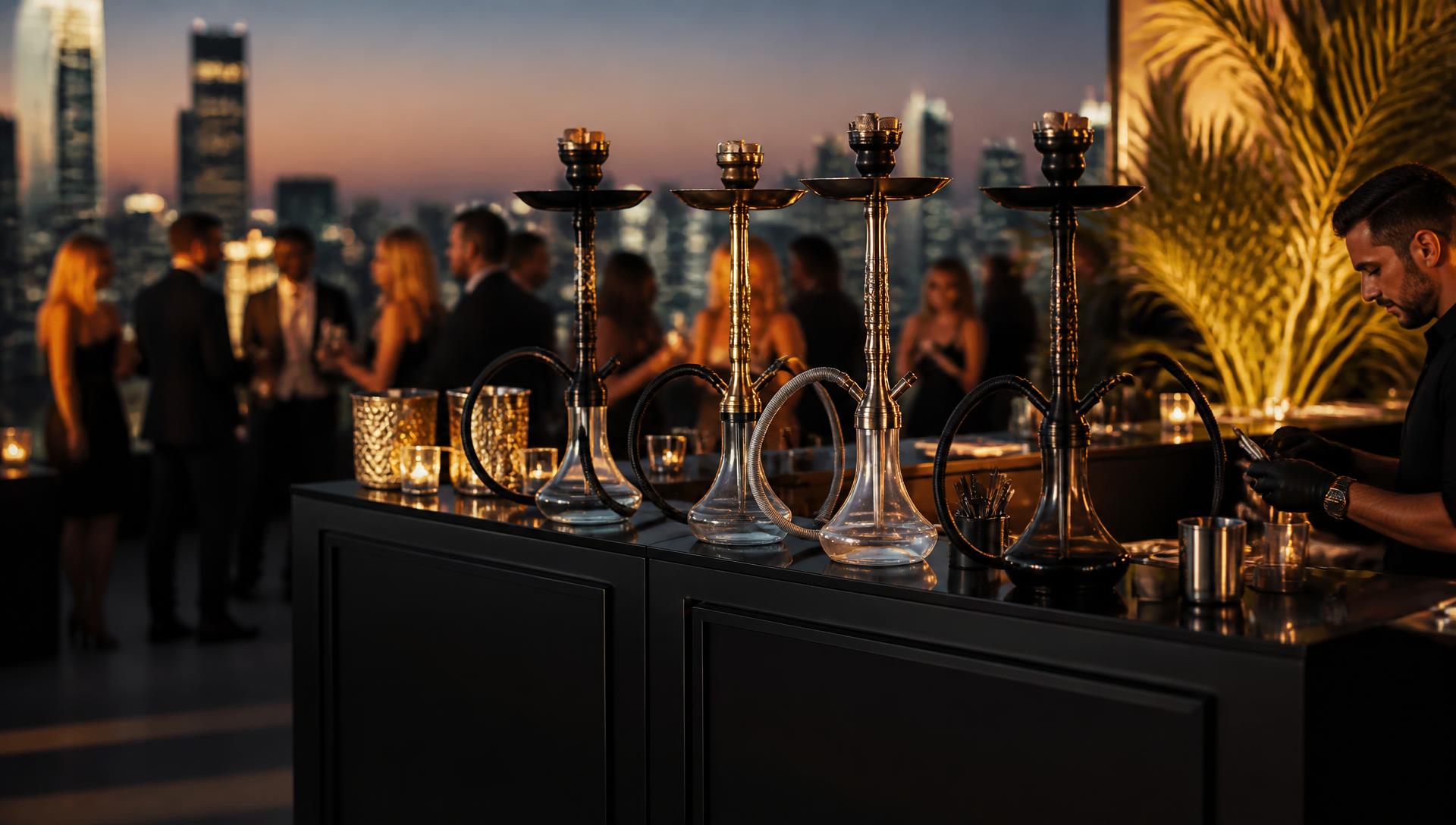 LUX mobile hookah bar at a rooftop event